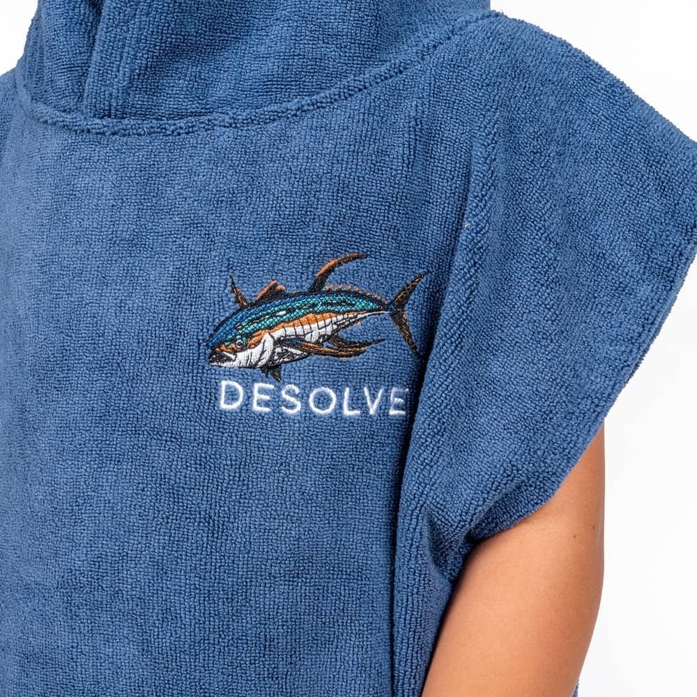 Desolve Albacares Kids Beach Towel Poncho Vintage Blue M/L