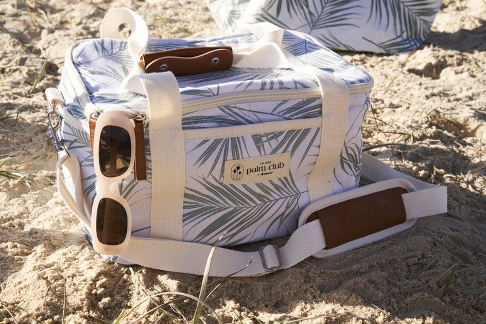 OZtrail Palm Cove Beach Soft Cooler Bag 14L White/Green