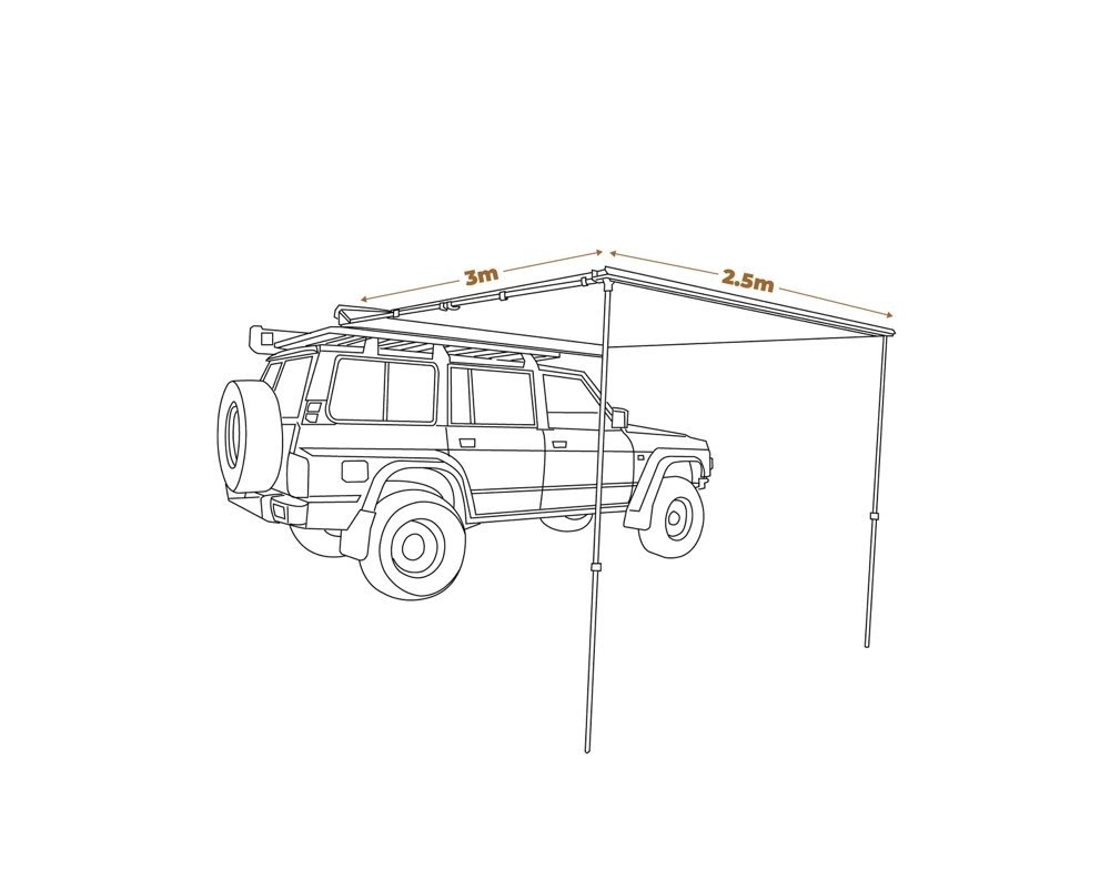 OZtrail BlockOut Awning 2.5m x 3m