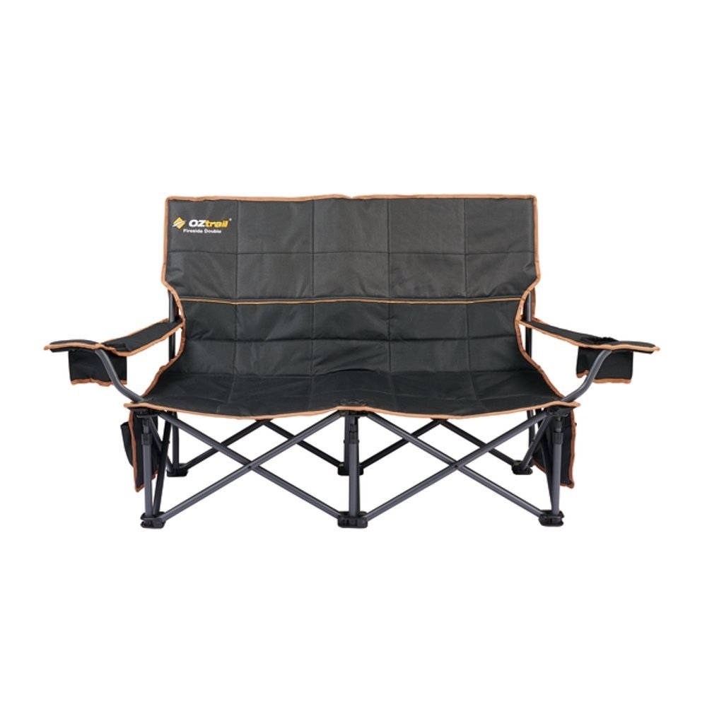 OZtrail Fireside Double Folding Camping Chair Black