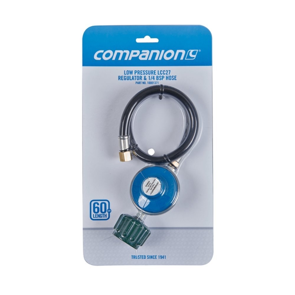 Companion LCC27 Gas Regulator with 1/4in BSP Hose 60cm