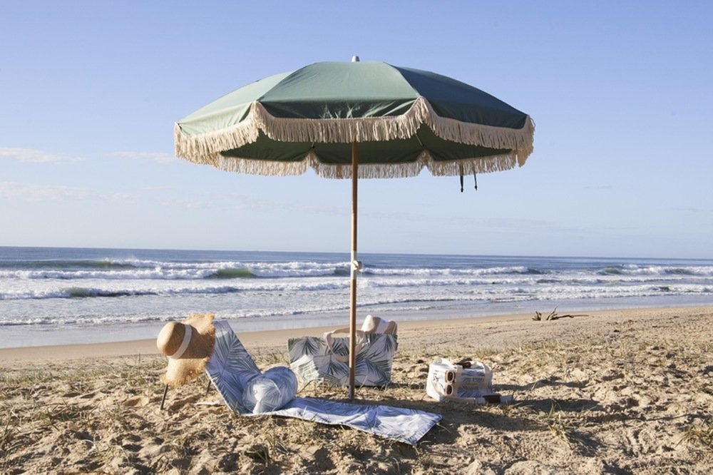 OZtrail Beach Umbrella 2m Palm Cove Green