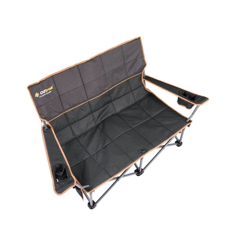 OZtrail Fireside Double Folding Camping Chair Black