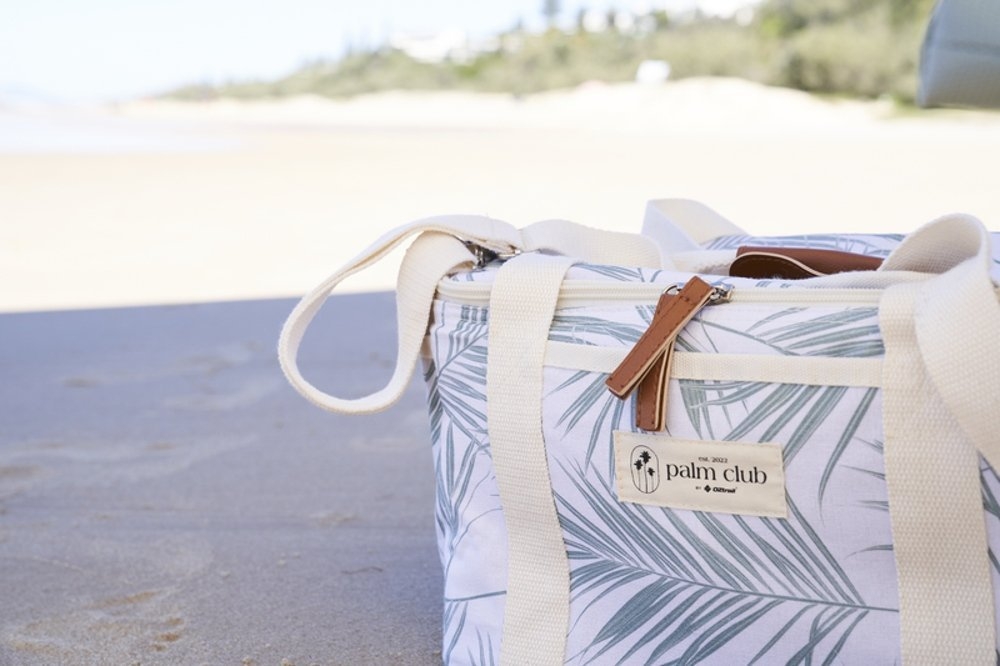 OZtrail Palm Cove Beach Soft Cooler Bag 14L White/Green