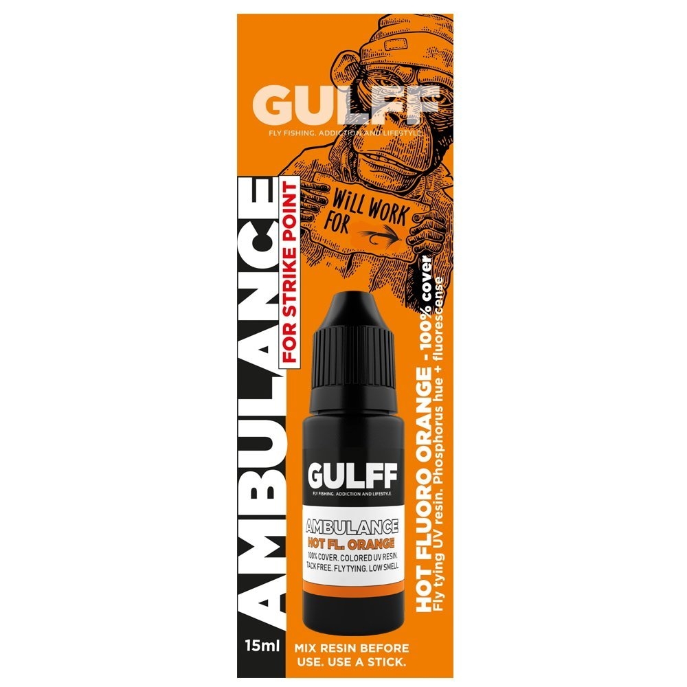 Gulff Ambulance Fly Tying UV Resin 15ml Orange