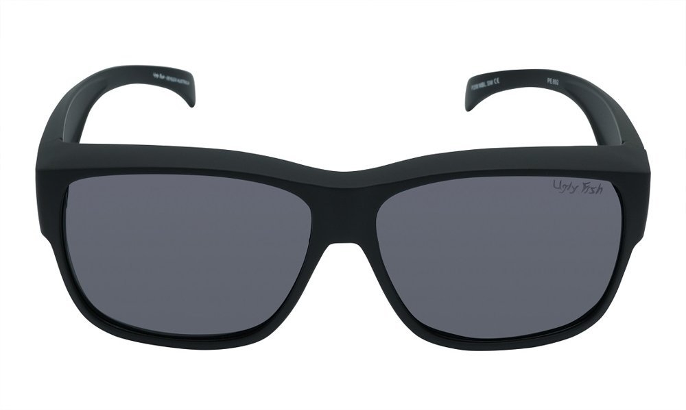 Ugly Fish P208 Polarised Fit Over Sunglasses Matte Black Frame/Smoke Lens Medium Fit