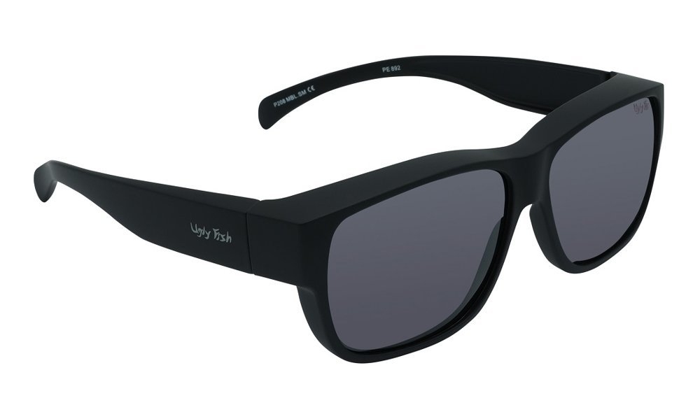 Ugly Fish P208 Polarised Fit Over Sunglasses Matte Black Frame/Smoke Lens Medium Fit