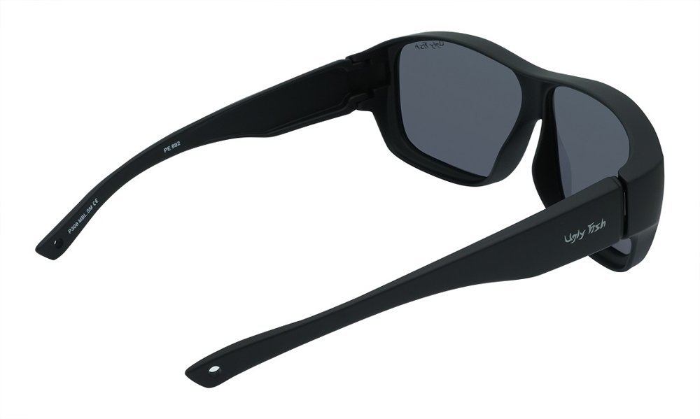 Ugly Fish P308 Polarised Fit Over Sunglasses Matte Black Frame/Smoke Lens Larger Fit