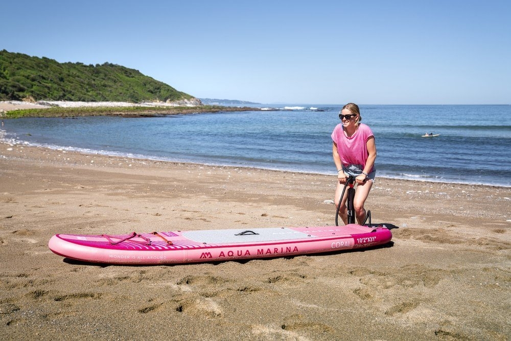 Aqua Marina Coral Raspberry Advanced All-Round Inflatable Stand Up Paddle Board Package 10ft 2in