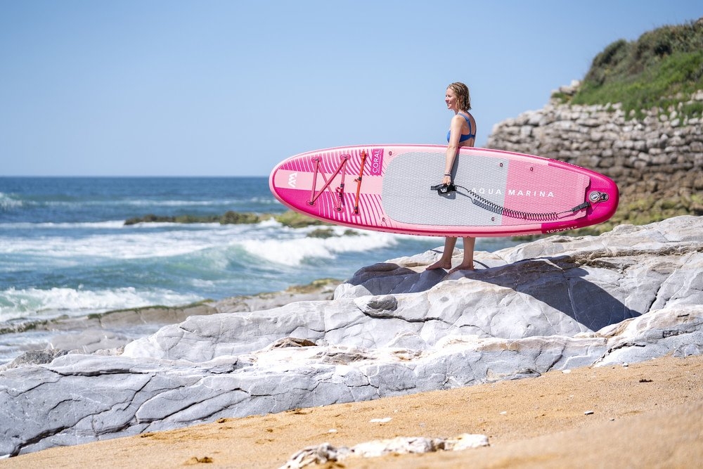 Aqua Marina Coral Raspberry Advanced All-Round Inflatable Stand Up Paddle Board Package 10ft 2in