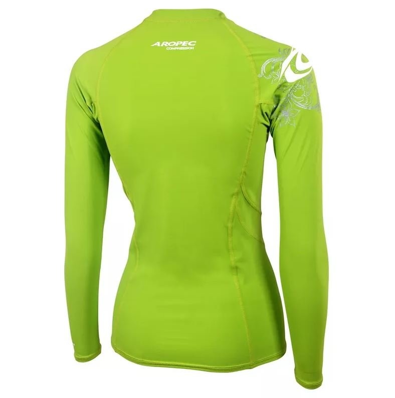 Aropec Sports Womens Long Sleeve Compression Top Lime XL
