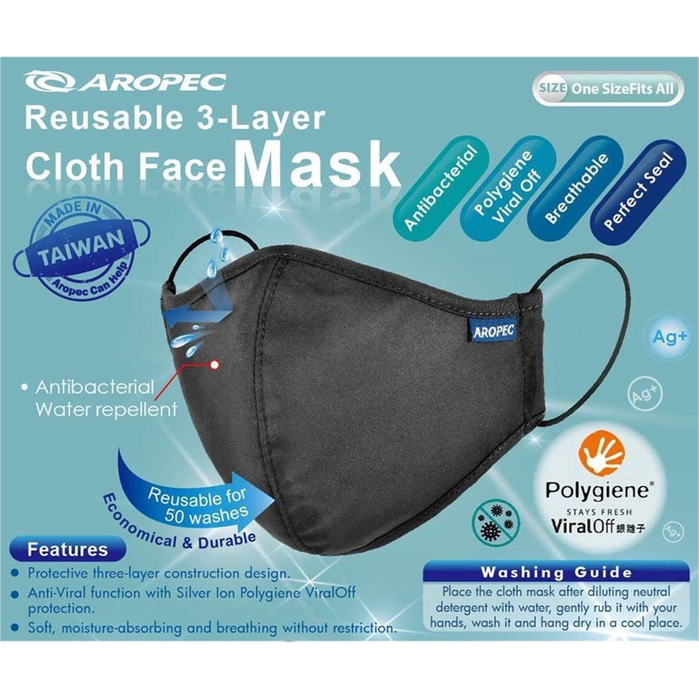Aropec Reusable 3-Layer Face Mask with ViralOff Technology