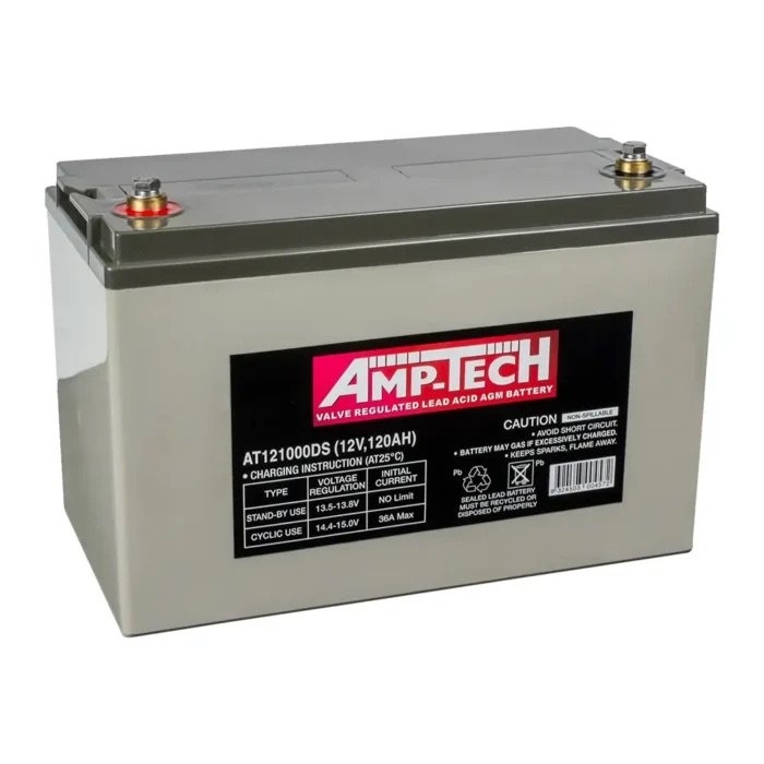 AMP-Tech AT121000DS AGM Deep Cycle Battery 12V 120Ah