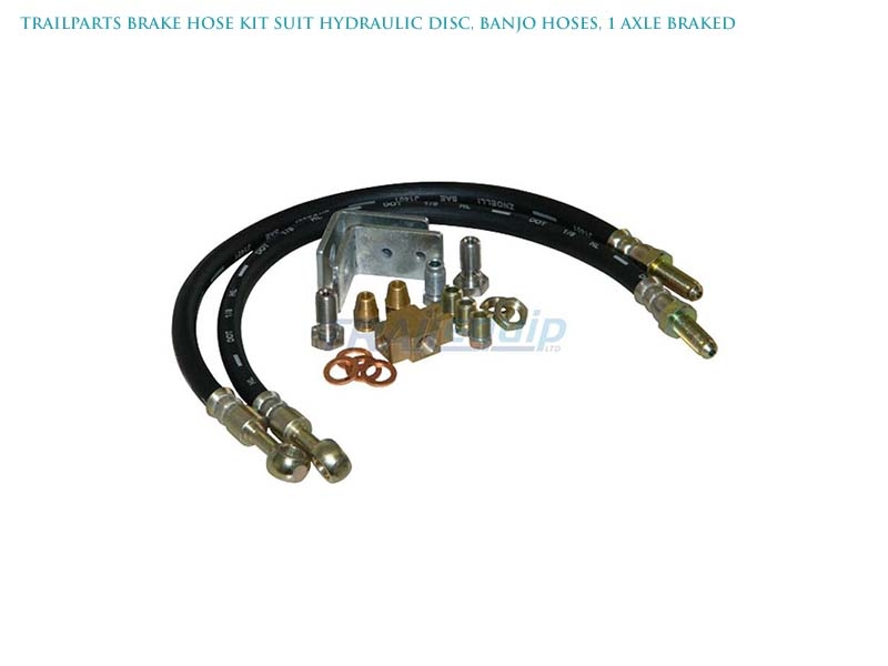 Trailparts Brake Hose Kit for Hydraulic Disc Banjo Hoses 1 Axle Braked
