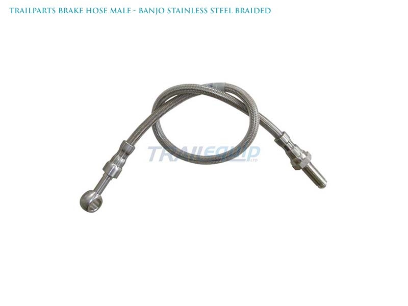 Trailparts Brake Hose Male - Banjo Stainless Steel Braided