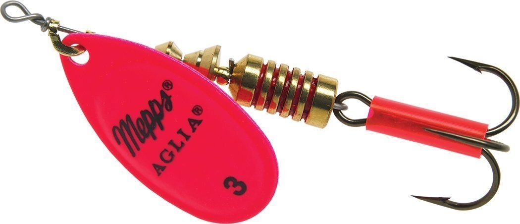 Mepps Aglia Spinner Lure No.3 Fluoro Rose Pink Treble Hook