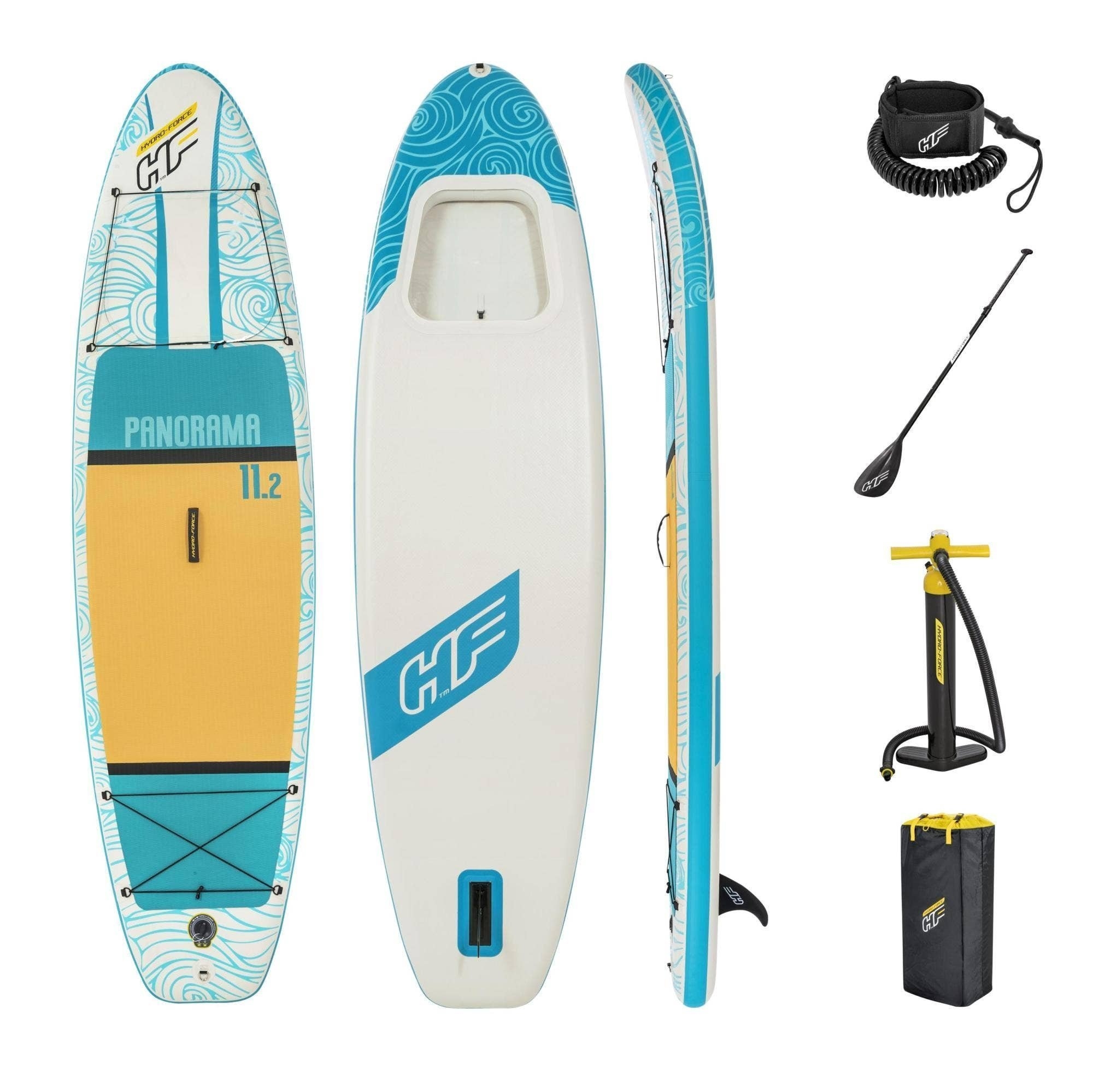Hydro-Force Panorama Inflatable Stand Up Paddle Board with Underwater See-Thru Window 11ft 2in - No pump