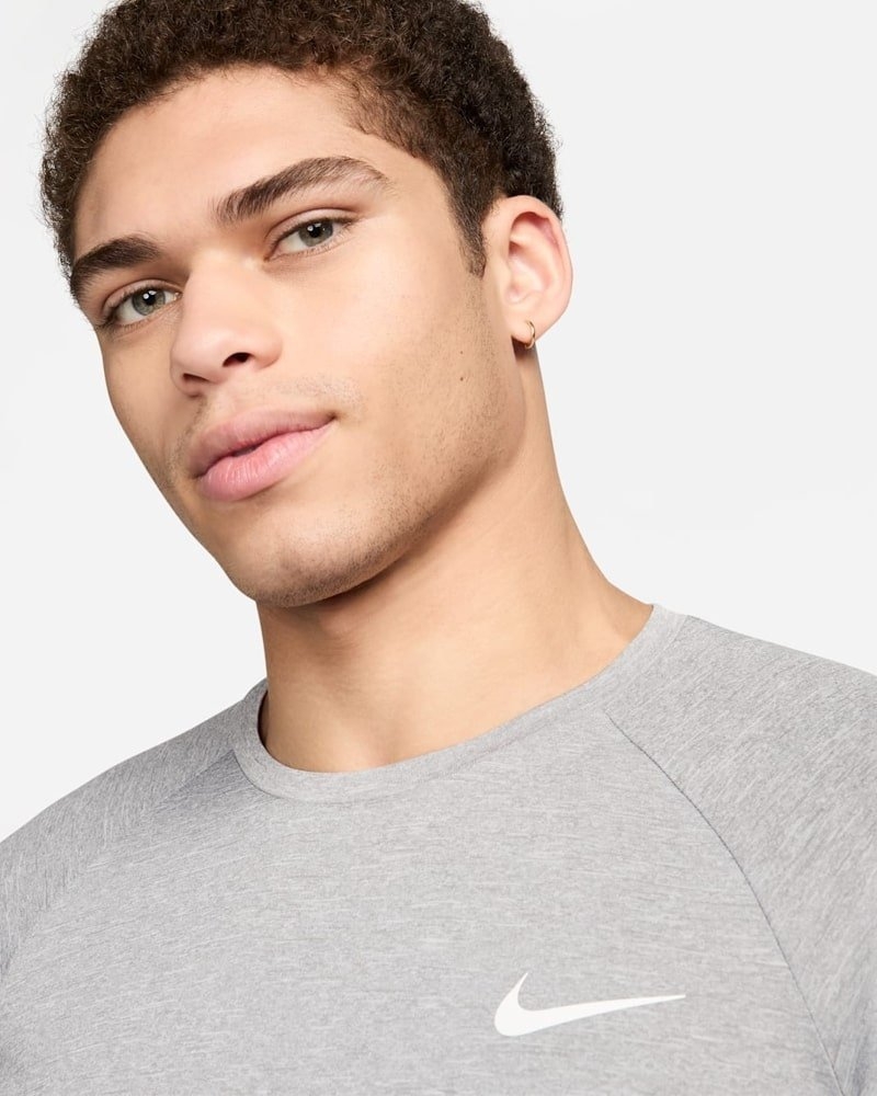 Nike Swim Heathered Short Sleeve Hydroguard Mens Swim Shirt