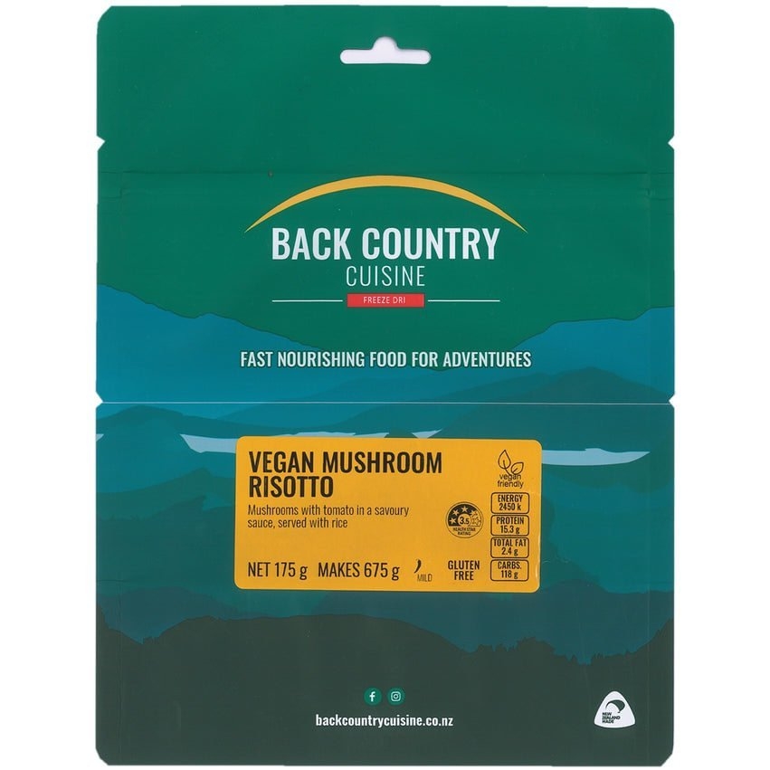 Back Country Cuisine Freeze Dried Meal Vegan Mushroom Risotto Regular 175g