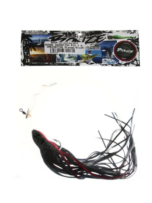 Bonze Swordfish Rig J Hook and Circle Hook Combo Orange/Black