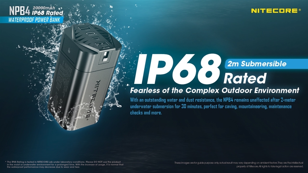 Nitecore NPB4 Waterproof Power Bank 20000MAH