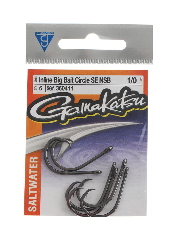 Gamakatsu Inline Big Bait Circle Hooks 1/0 Qty 6