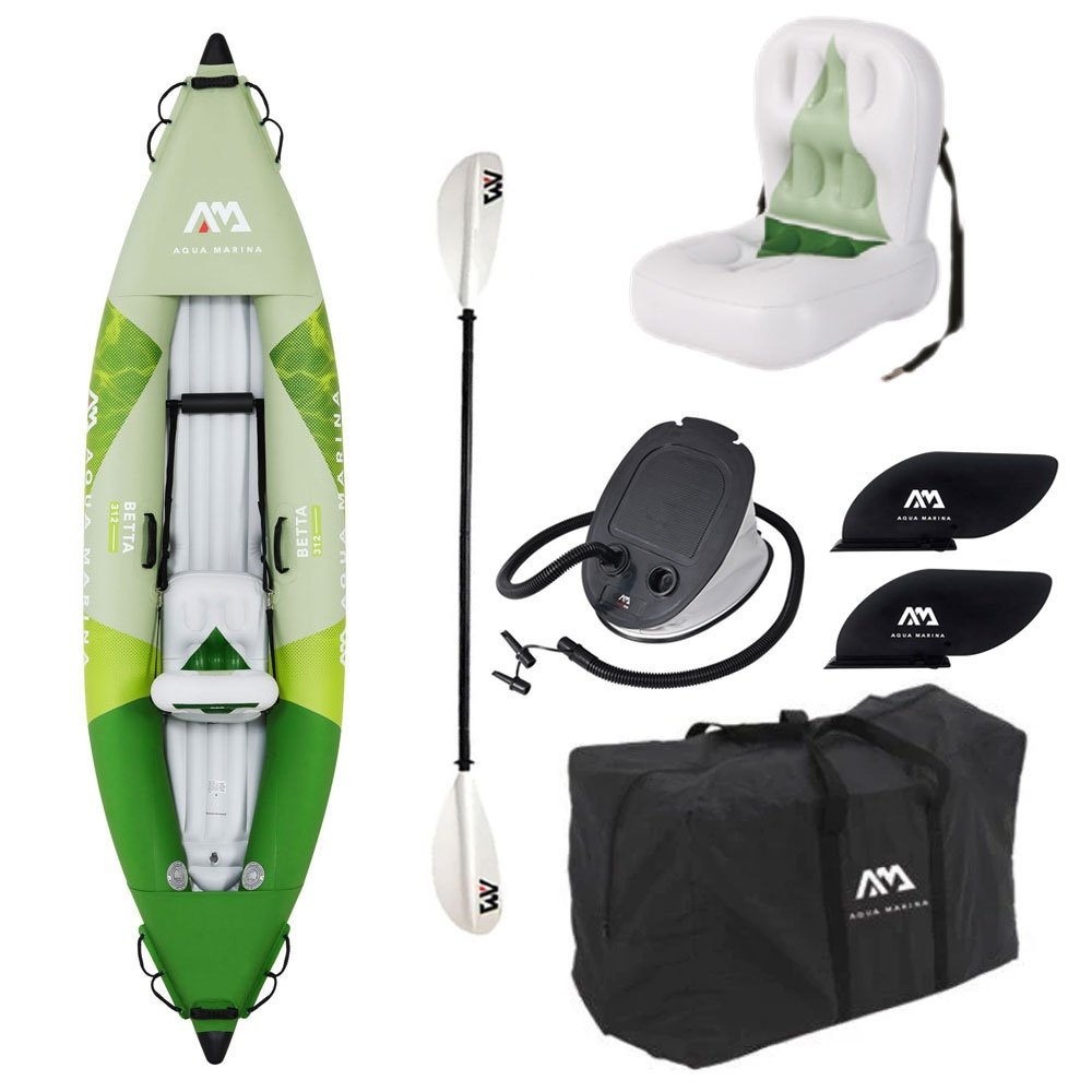 Aqua Marina Betta Leisure Solo Inflatable Kayak with Paddle 10ft 3in