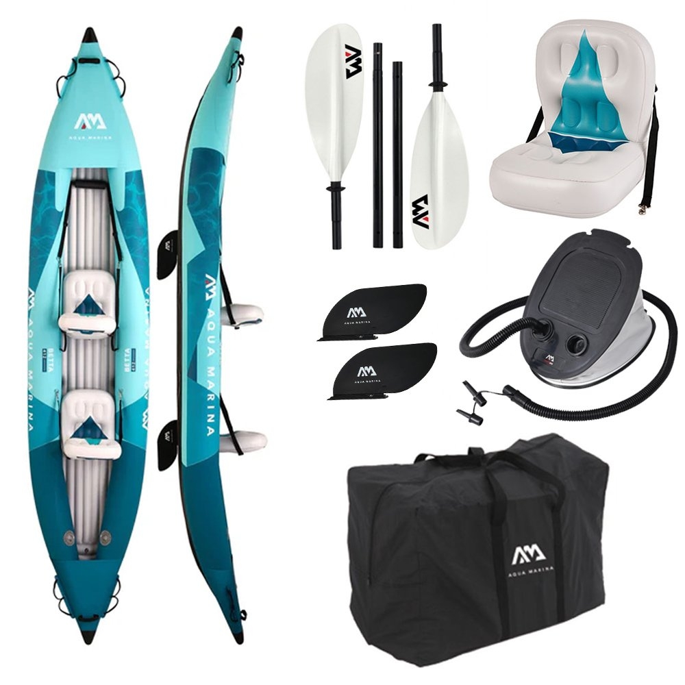 Aqua Marina Betta Leisure 2 Person Inflatable Kayak with Paddle 13'6''
