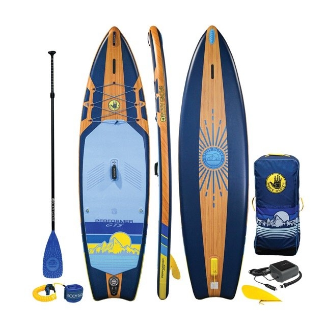 Body Glove Performer GTS Inflatable Stand Up Paddle Board Package with Electric Pump 11ft