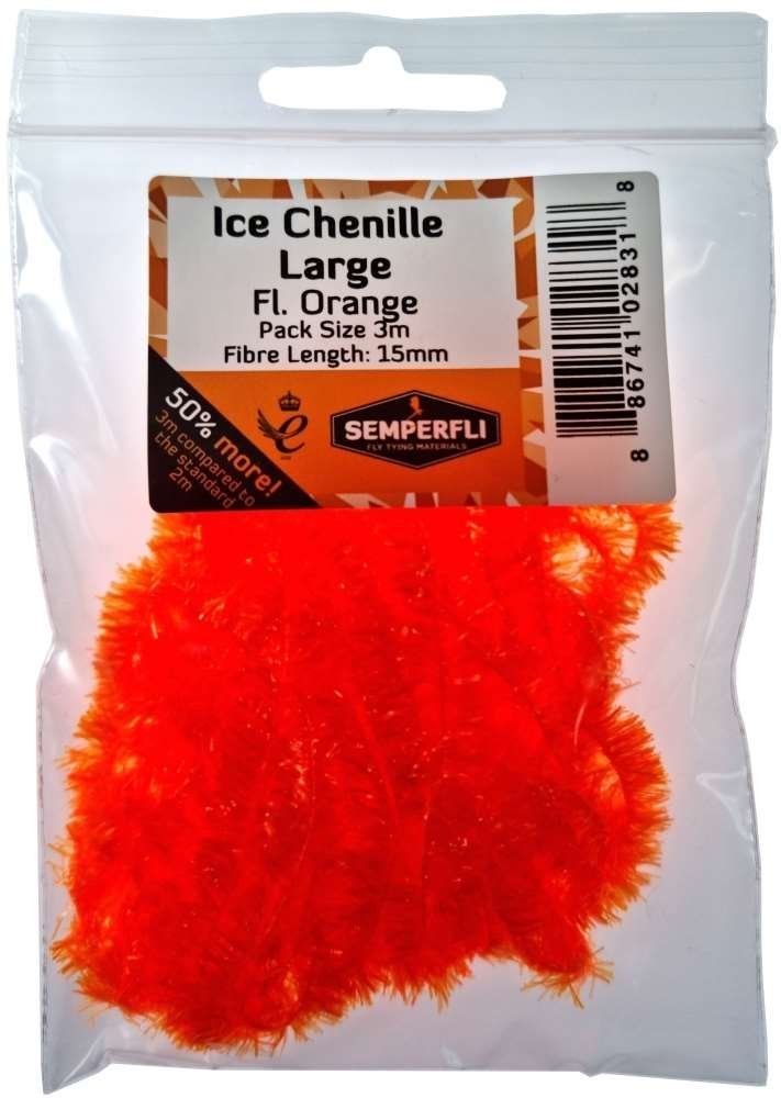 Semperfli Ice Chenille Large 15mm Fluoro Orange