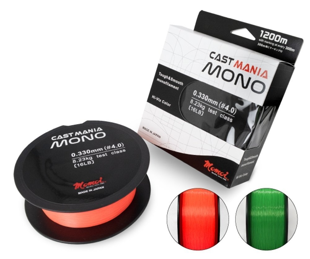 Momoi Cast Mania Monofilament Line Wasabi Green 1200m 24lb 0.40mm