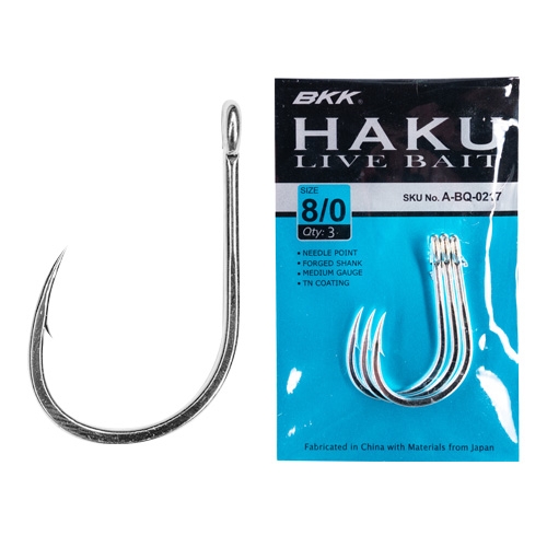 BKK Haku Live Bait Hooks 5/0 Qty 4