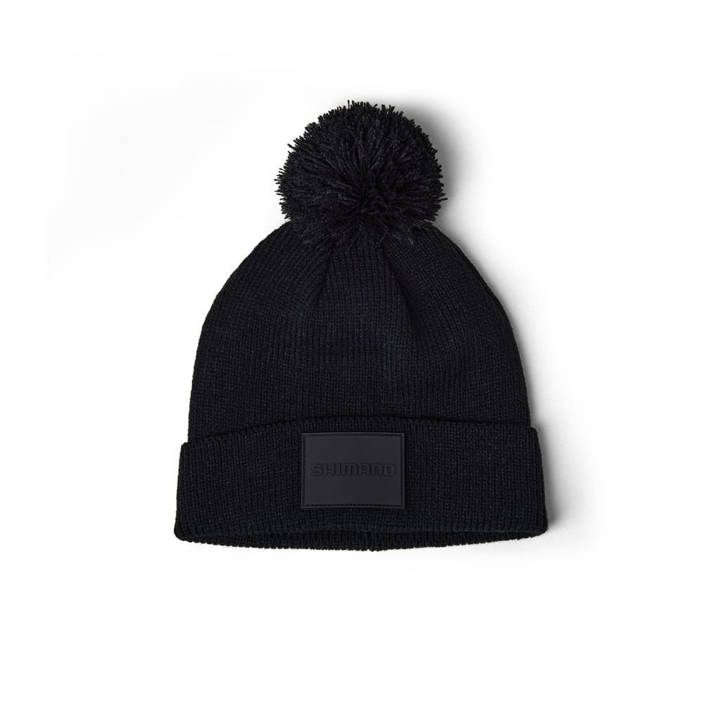 Shimano Black Stealth Pompom Beanie