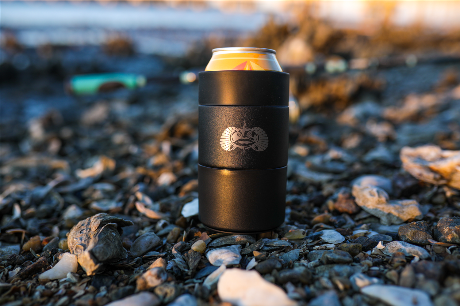 Toadfish Non-Tipping Double Insulated Can Coozie / Stubby Holder Black