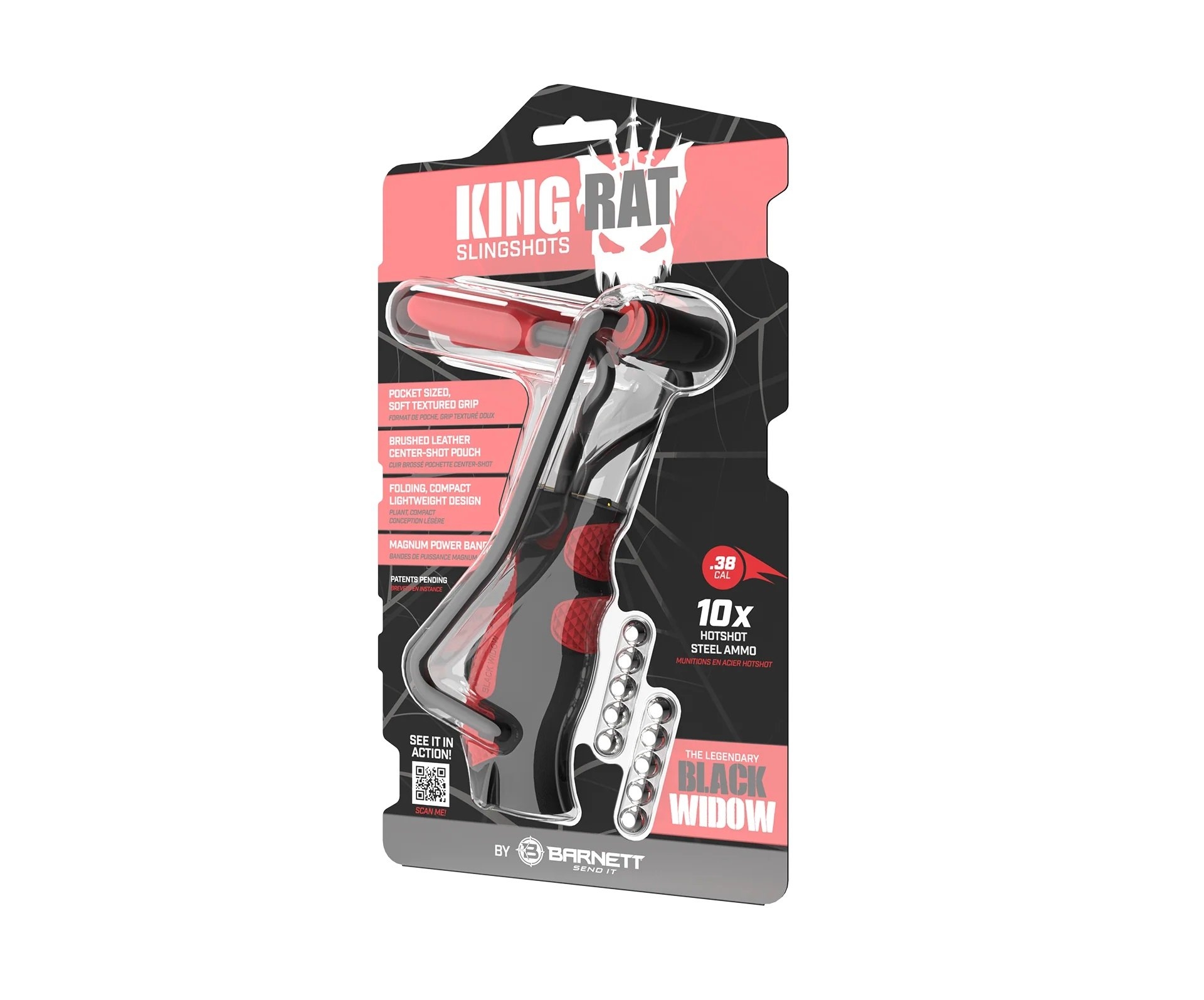 Barnett Black Widow Slingshot with Textured Grip