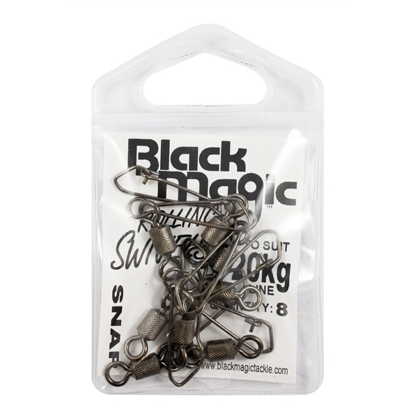 Black Magic Premium Rolling Snap Swivels