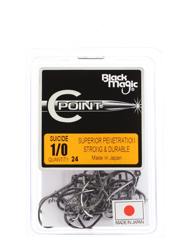 Black Magic C-Point Suicide Hooks Economy Pack 1/0 Qty 24