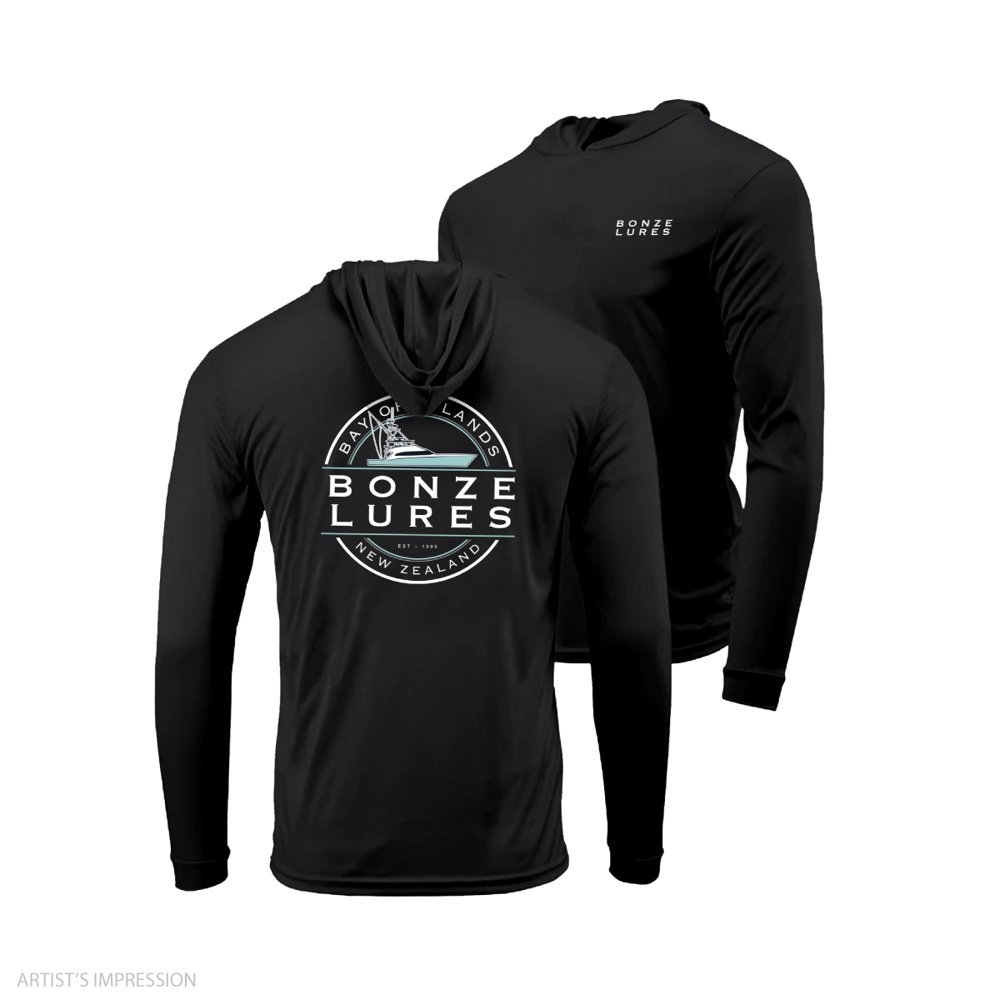 Bonze Carolina Flare UPF50+ Mens Hoodie Black