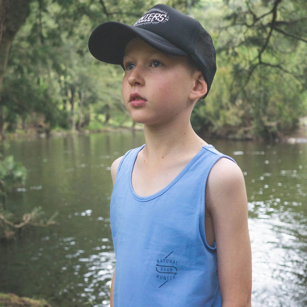 Hunters Element Born Hunter Kids Singlet Sky Blue 10