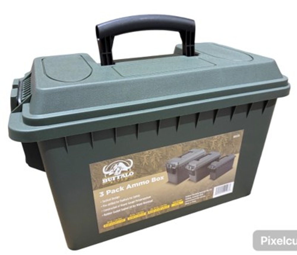 Buffalo River 3-Piece Ammo Box Set .30 Cal/.50 Cal/Fat .50 Cal OD Green