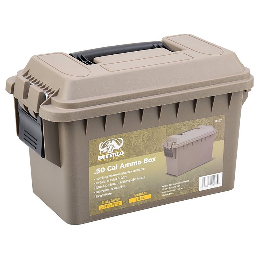 Buffalo River .50 Cal Lockable Plastic Ammo Box Dark Earth