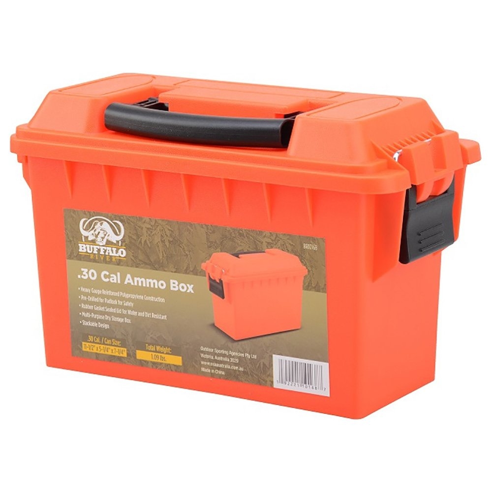 Buffalo River .30 Cal Lockable Plastic Ammo Box Orange