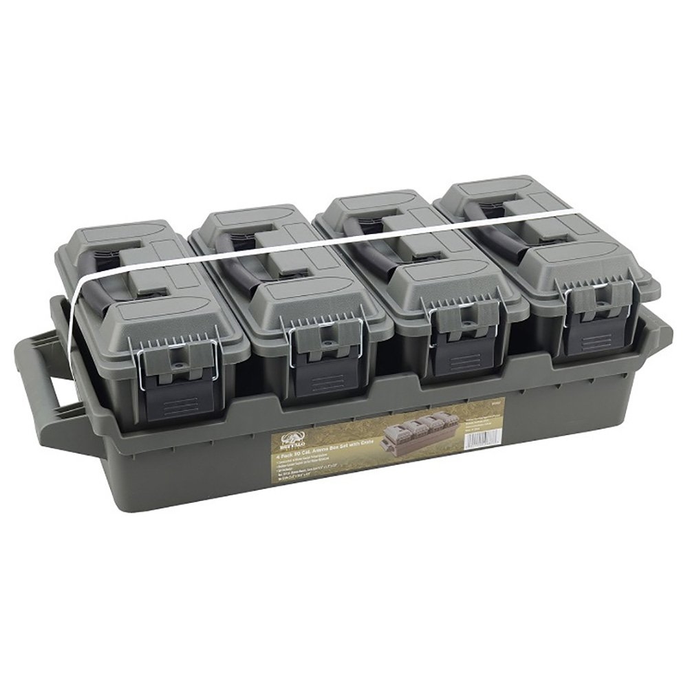 Buffalo River 4-Box .30 Cal Lockable Plastic Ammo Crate OD Green