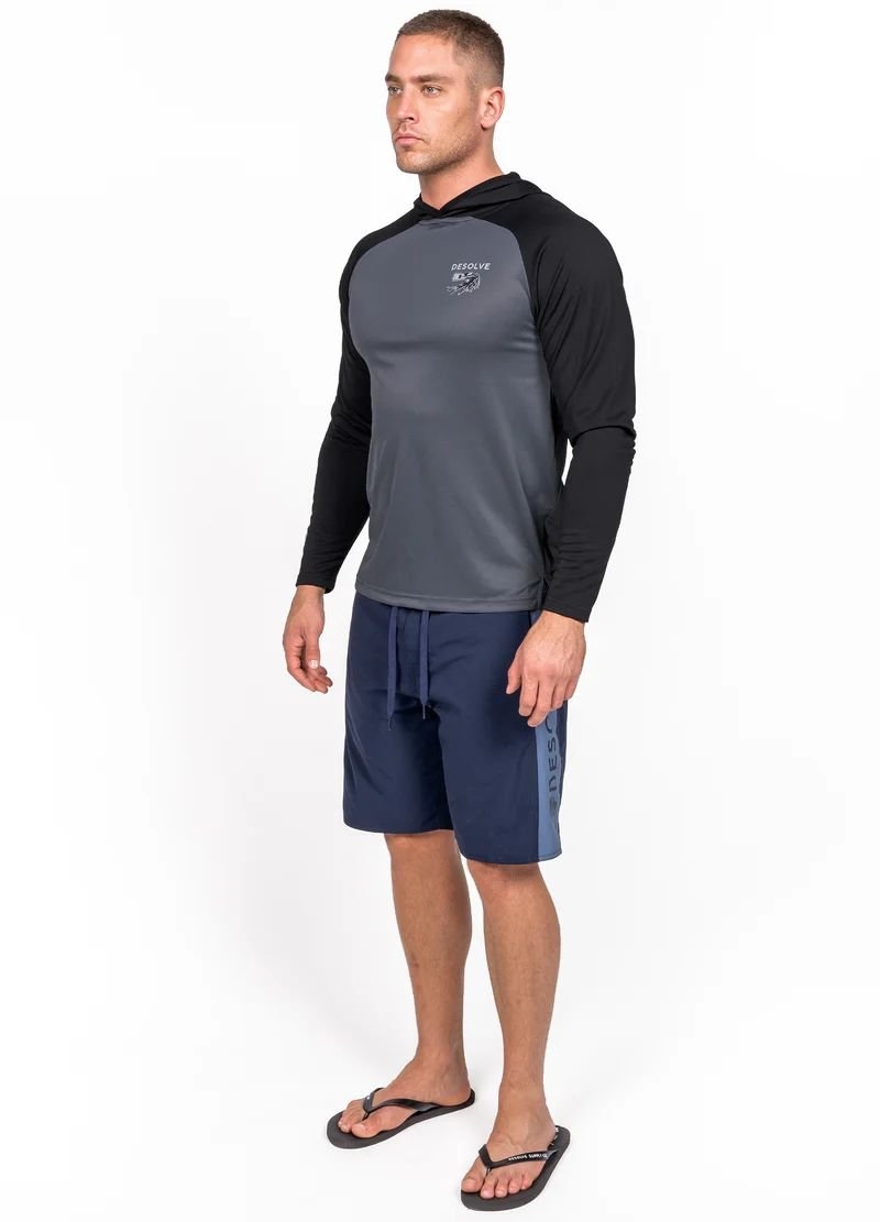 Desolve Stripey Breaker UPF30+ Hoodie Black/Shift Grey Small