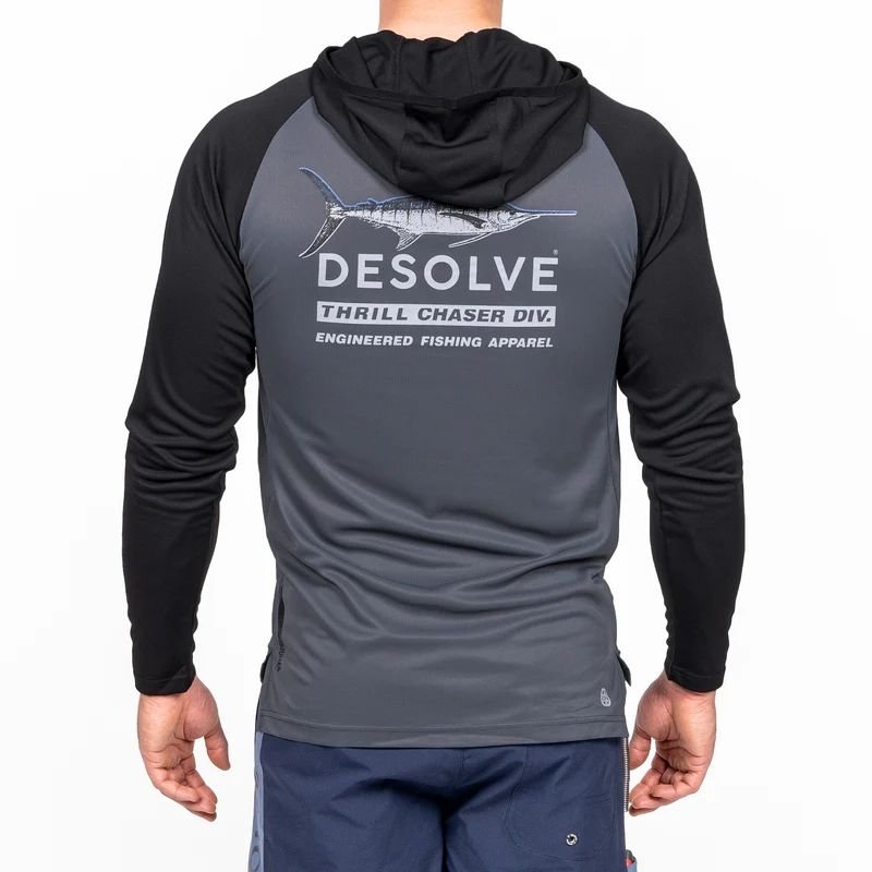 Desolve Stripey Breaker UPF30+ Hoodie Black/Shift Grey Small