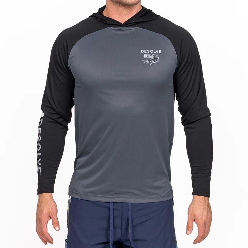 Desolve Stripey Breaker UPF30+ Hoodie Black/Shift Grey Small