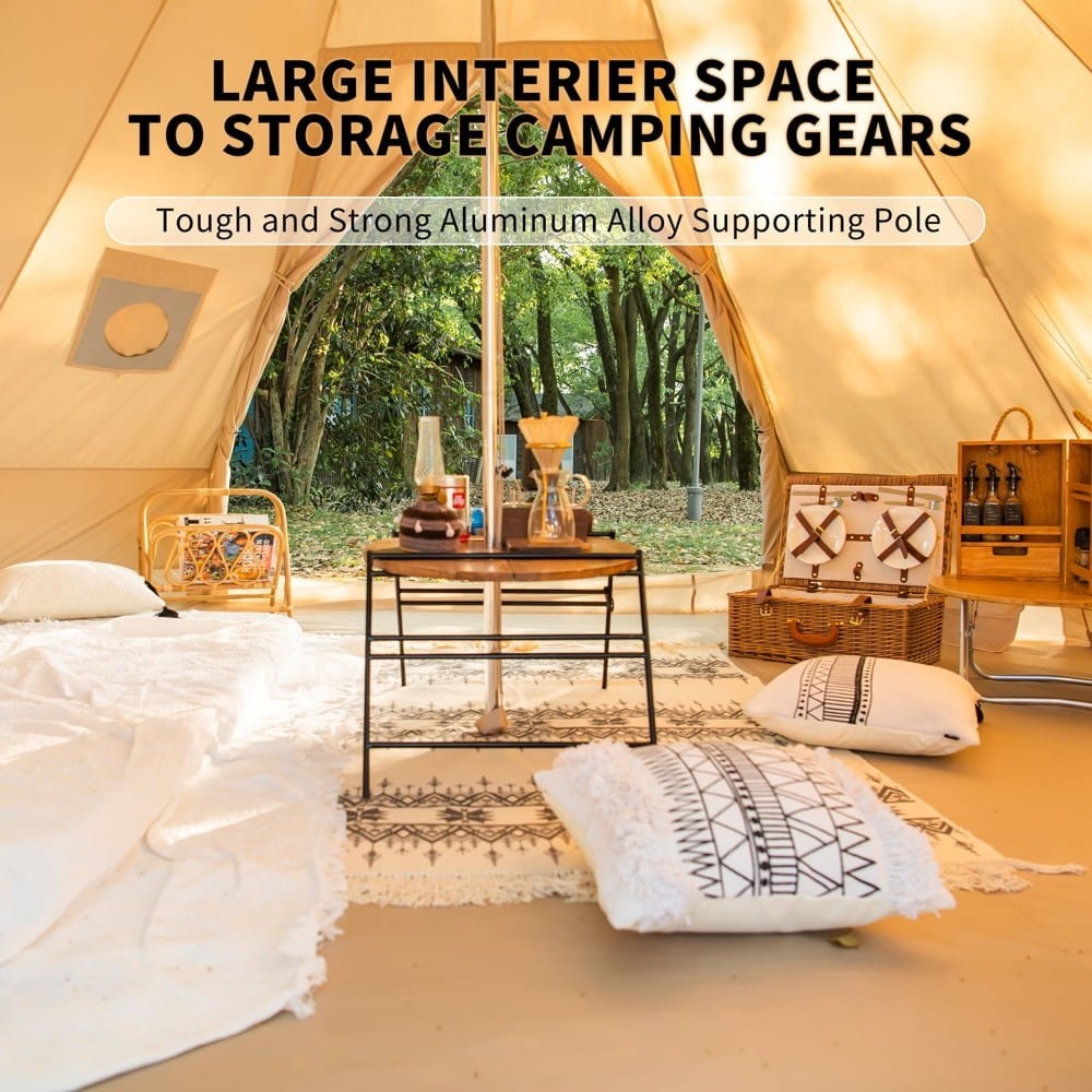 Naturehike Cotton Canvas Luxury 4 Person Glamping Tent Green