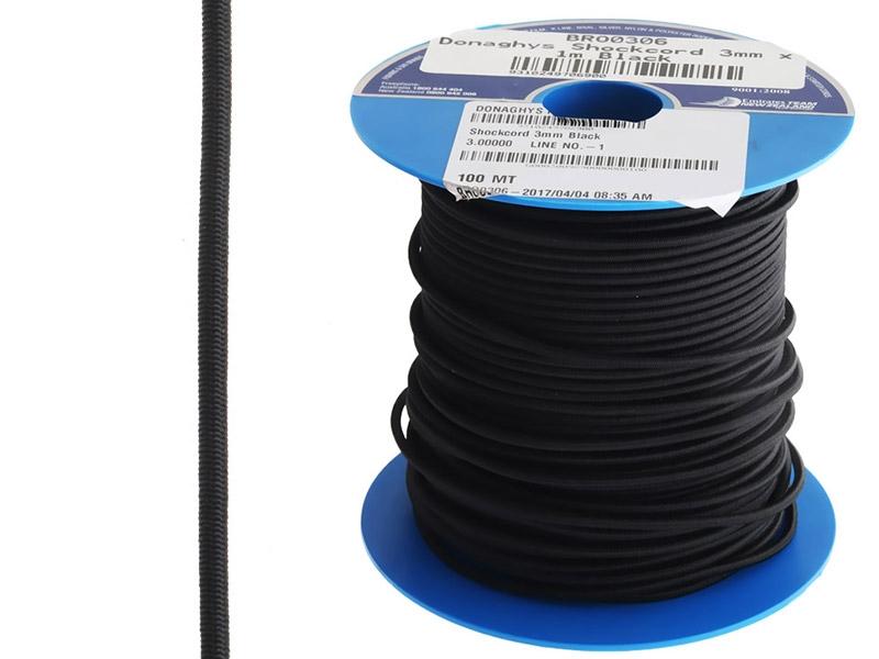 Donaghys Shock Cord 3mm x 1m Black