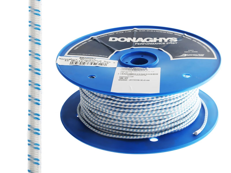 Donaghys Shock Cord 5mm x 1m White/Blue Fleck