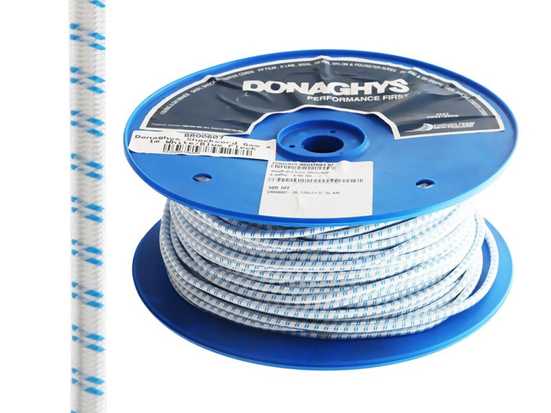 Donaghys Shock Cord 6mm x 1m White/Blue Fleck